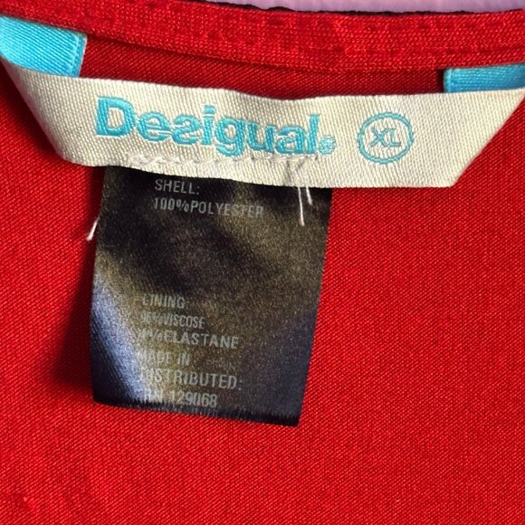 desigual black red flowy graphic print top - Picture 5 of 5